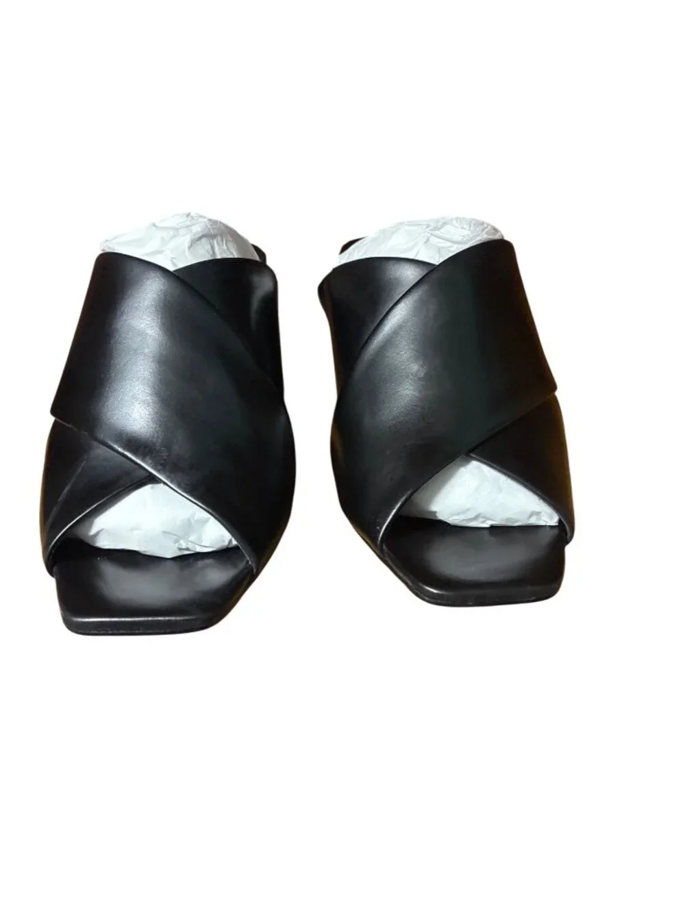 Vince Camuto REHNYA Black  Criss-Cross Leather Sandals‎ Heel 9 w/Box